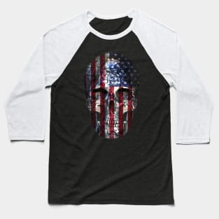 Skull American Flag Baseball T-Shirt